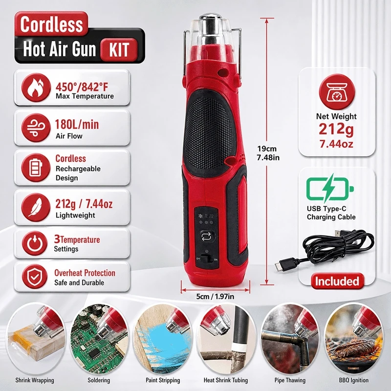 مسدس حراري صغير محمول يعمل بال - مراجعة Heat Gun Small وسعره